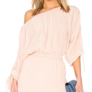 Joie Elazara Blouse peachy coral off the shoulder or one shoulder top LARGE